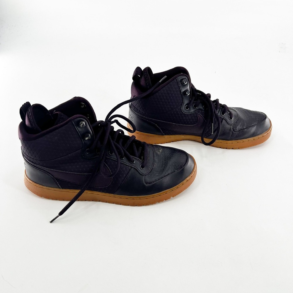 Nike Ebernon Mid Winter Mens 9.5 Burgundy Good AQ8754-600 Gum Sole Sneakers